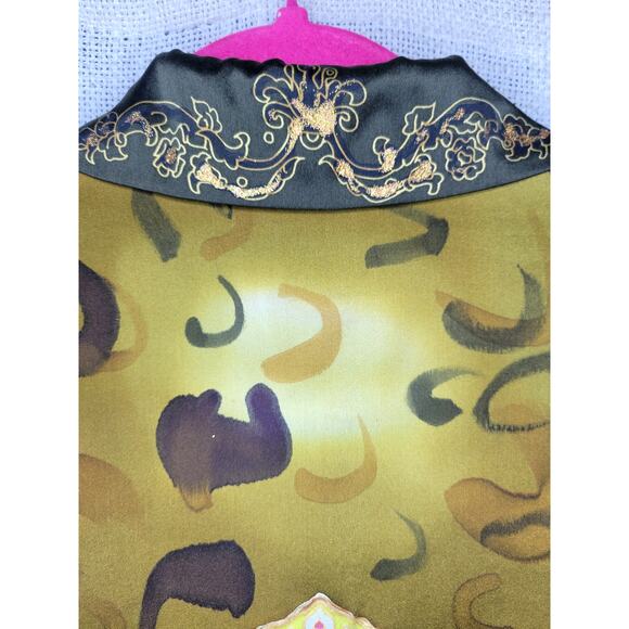 Vintage Ruby Cho Silk Zip Up Embellished Blazer XL - Picture 8 of 9